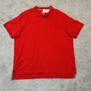 Duluth Trading Red Polo Shirt XL Relaxed Fit Pique Knit Pocket NWT